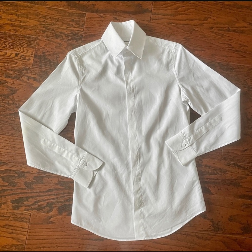Gucci Skinny Fit All-White Tuxedo Dress Shirt - Size 38 - Neck 15